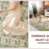 Ultra Soft Area Rug, Non Slip, Stain Resistant, Washable Area Rugs for Living Room, Bedroom, Charming Earthy Floral Motif(Ivory)