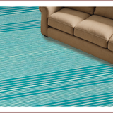 Ultra Soft Area Rug, Non Slip, Stain Resistant, Washable Area Rugs for Living Room, Bedroom, Vibrant Coastal Striped Aesthetic(Blue)