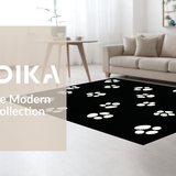 Ultra Soft Area Rug, Non Slip, Stain Resistant, Washable Area Rugs for Living Room, Bedroom, Whimsical Soft Textured Animal Print(Black)