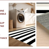 Ultra Soft Area Rug, Non Slip, Stain Resistant, Washable Area Rugs for Living Room, Bedroom, Striped Modern Kitchen Washable Area Rug(Black)