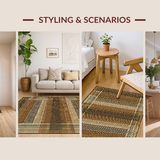 Ultra Soft Area Rug, Non Slip, Stain Resistant, Washable Area Rugs for Living Room, Bedroom, Cozy Textured Rustic Charm(Brown)