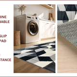 Ultra Soft Area Rug, Non Slip, Stain Resistant, Washable Area Rugs for Living Room, Bedroom, Non-Shedding Minimalist Home Office Geometric Carpet(Gray)