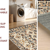 Ultra Soft Area Rug, Non Slip, Stain Resistant, Washable Area Rugs for Living Room, Bedroom, Luxurious Abstract Floral Touch(Beige)