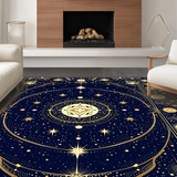 Ultra Soft Area Rug, Non Slip, Stain Resistant, Washable Area Rugs for Living Room, Bedroom, Whimsical Celestial Harmony Style(Blue)