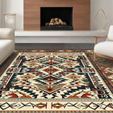 Ultra Soft Area Rug, Non Slip, Stain Resistant, Washable Area Rugs for Living Room, Bedroom, Transitional Richly Colored Design(Brown)