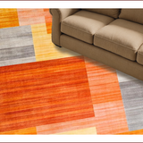 Ultra Soft Area Rug, Non Slip, Stain Resistant, Washable Area Rugs for Living Room, Bedroom, Contemporary Warm Color Fusion(Orange)