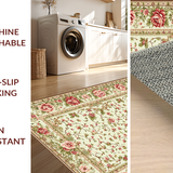 Vibrant Floral Garden Welcome Mat(Ivory)