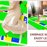 Ultra Soft Area Rug, Non Slip, Stain Resistant, Washable Area Rugs for Living Room, Bedroom, Vibrant Cityscape Educational Playmat(Green)
