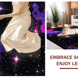 Ultra Soft Area Rug, Non Slip, Stain Resistant, Washable Area Rugs for Living Room, Bedroom, Vivid Celestial Cartoon Imagery(Purple)