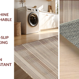 Ultra Soft Area Rug, Non Slip, Stain Resistant, Washable Area Rugs for Living Room, Bedroom, Textured Natural Yarn Design(Beige)