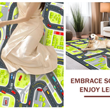 Ultra Soft Area Rug, Non Slip, Stain Resistant, Washable Area Rugs for Living Room, Bedroom, Charming Traffic Storytelling Carpet(Gray)