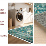 Ultra Soft Area Rug, Non Slip, Stain Resistant, Washable Area Rugs for Living Room, Bedroom, Distressed Blue High Traffic Bedroom Carpet(Blue)