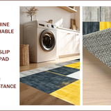 Ultra Soft Area Rug, Non Slip, Stain Resistant, Washable Area Rugs for Living Room, Bedroom, Bold Geometric Yellow Harmony(Yellow)