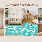 Ultra Soft Area Rug, Non Slip, Stain Resistant, Washable Area Rugs for Living Room, Bedroom, Rustic Ocean Breeze Design(Blue)