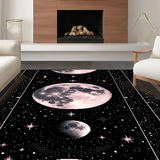Ultra Soft Area Rug, Non Slip, Stain Resistant, Washable Area Rugs for Living Room, Bedroom, Rustic Celestial Geometric Arrangement(Pink)