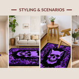 Ultra Soft Area Rug, Non Slip, Stain Resistant, Washable Area Rugs for Living Room, Bedroom, Gothic Occult Themed Decor(Purple)