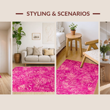 Ultra Soft Area Rug, Non Slip, Stain Resistant, Washable Area Rugs for Living Room, Bedroom, Soft Pastel Animal Expression(Pink)