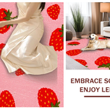 Ultra Soft Area Rug, Non Slip, Stain Resistant, Washable Area Rugs for Living Room, Bedroom, Playful Pastel Fruit Splash(Pink)