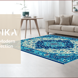 Ultra Soft Area Rug, Non Slip, Stain Resistant, Washable Area Rugs for Living Room, Bedroom, Vintage Oriental Jungle(White)