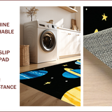 Ultra Soft Area Rug, Non Slip, Stain Resistant, Washable Area Rugs for Living Room, Bedroom, Cosmic Colorful Planetary Motif(Blue)