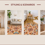 Ultra Soft Area Rug, Non Slip, Stain Resistant, Washable Area Rugs for Living Room, Bedroom, Rustic Orange Living Room Stain-Resistant Rug(Beige)