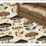 Ultra Soft Area Rug, Non Slip, Stain Resistant, Washable Area Rugs for Living Room, Bedroom, Vintage Boho Mushroom(Beige)
