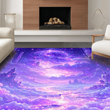 Ultra Soft Area Rug, Non Slip, Stain Resistant, Washable Area Rugs for Living Room, Bedroom, Vibrant Dreamy Mythical Creature Design(Purple)