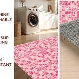 Ultra Soft Area Rug, Non Slip, Stain Resistant, Washable Area Rugs for Living Room, Bedroom, Vibrant Furry Kids' Playful Design(Pink)