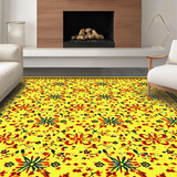 Ultra Soft Area Rug, Non Slip, Stain Resistant, Washable Area Rugs for Living Room, Bedroom, Colorful Spiraled Dreamlike Aesthetic(Yellow)