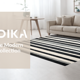 Ultra Soft Area Rug, Non Slip, Stain Resistant, Washable Area Rugs for Living Room, Bedroom, Monochrome Striped Floor Covering With Contemporary Geometric Lines Rug(Gray)