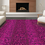 Ultra Soft Area Rug, Non Slip, Stain Resistant, Washable Area Rugs for Living Room, Bedroom, Bold Pink and Black Design(Pink)