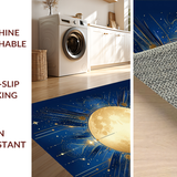 Ultra Soft Area Rug, Non Slip, Stain Resistant, Washable Area Rugs for Living Room, Bedroom, Radiant Solar Lunar Fusion Art(Gold)