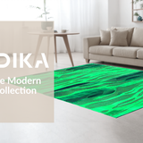 Ultra Soft Area Rug, Non Slip, Stain Resistant, Washable Area Rugs for Living Room, Bedroom, Trippy Shaggy Green Aesthetic(Green)