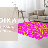 Ultra Soft Area Rug, Non Slip, Stain Resistant, Washable Area Rugs for Living Room, Bedroom, Playful Multicolor Graphic Arrangement(Pink)