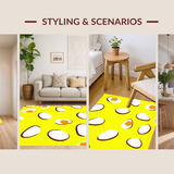 Ultra Soft Area Rug, Non Slip, Stain Resistant, Washable Area Rugs for Living Room, Bedroom, Lighthearted Quirky Character Design(Yellow)