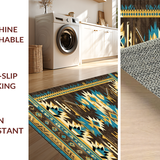 Ultra Soft Area Rug, Non Slip, Stain Resistant, Washable Area Rugs for Living Room, Bedroom, Striking Bold Colorful Tribal Style(Brown)