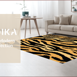 Ultra Soft Area Rug, Non Slip, Stain Resistant, Washable Area Rugs for Living Room, Bedroom, Cute Tiger Print Faux Hide Nursery Rug(Black)