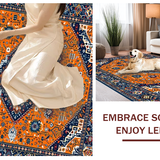 Ultra Soft Area Rug, Non Slip, Stain Resistant, Washable Area Rugs for Living Room, Bedroom, Chic Abstract Patterned Elegance(Orange)