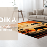 Ultra Soft Area Rug, Non Slip, Stain Resistant, Washable Area Rugs for Living Room, Bedroom, Cultural Wildlife Art Inspiration(Orange)