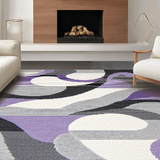 Ultra Soft Area Rug, Non Slip, Stain Resistant, Washable Area Rugs for Living Room, Bedroom, Abstract Grey Purple Elegance(Purple)