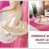 Ultra Soft Area Rug, Non Slip, Stain Resistant, Washable Area Rugs for Living Room, Bedroom, Chic Modern Monochrome Elegance(Pink)