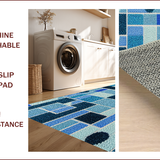 Ultra Soft Area Rug, Non Slip, Stain Resistant, Washable Area Rugs for Living Room, Bedroom, Earth Moon Circle Rug for Entryway Hardwood Floors(Blue)