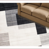 Ultra Soft Area Rug, Non Slip, Stain Resistant, Washable Area Rugs for Living Room, Bedroom, Minimalist Linear Contrast Artistry(Black)