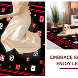 Ultra Soft Area Rug, Non Slip, Stain Resistant, Washable Area Rugs for Living Room, Bedroom, Bold Contemporary Dice Composition(Red)