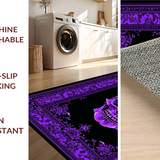 Ultra Soft Area Rug, Non Slip, Stain Resistant, Washable Area Rugs for Living Room, Bedroom, Eerie Black and White Contrast(Purple)
