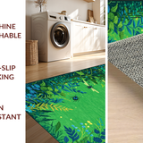 Ultra Soft Area Rug, Non Slip, Stain Resistant, Washable Area Rugs for Living Room, Bedroom, Vibrant Eclectic Insect Design(Green)
