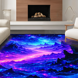Ultra Soft Area Rug, Non Slip, Stain Resistant, Washable Area Rugs for Living Room, Bedroom, Dynamic Colorful Stellar Patterns(Purple)