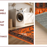 Ultra Soft Area Rug, Non Slip, Stain Resistant, Washable Area Rugs for Living Room, Bedroom, Elegant Earth Tones Design(Orange)