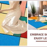 Ultra Soft Area Rug, Non Slip, Stain Resistant, Washable Area Rugs for Living Room, Bedroom, Abstract Geometric Multi-Color Nursery Play Mat(Blue)