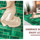 Ultra Soft Area Rug, Non Slip, Stain Resistant, Washable Area Rugs for Living Room, Bedroom, Sophisticated Modern Geometric Appeal(Green)